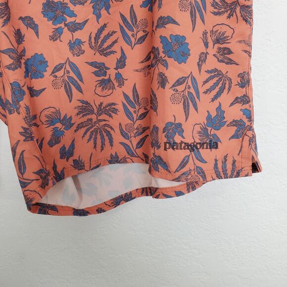 Patagonia Mens Planing Board Shorts Stretch Size 38 Fiber Floral Mellow Melon - Picture 2 of 13